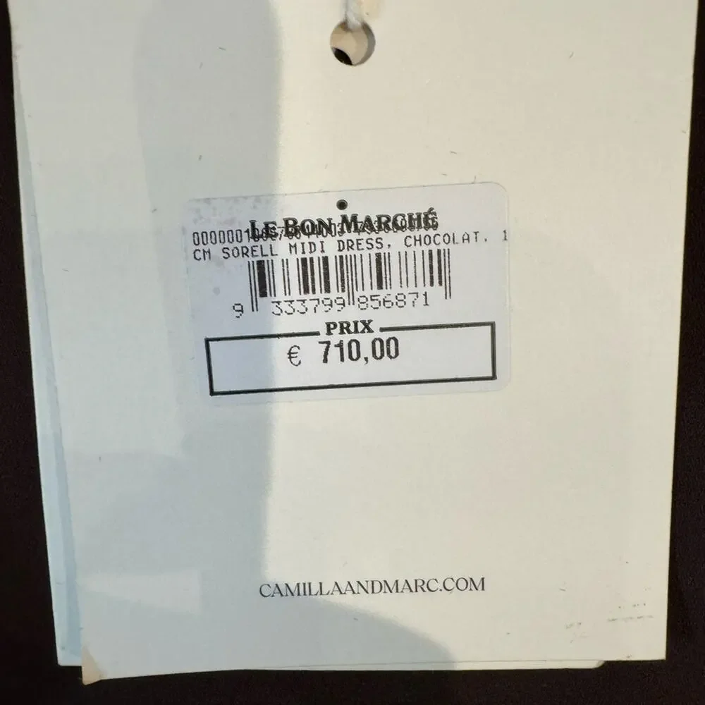 NWT Camilla & Marc sorrell satin midi dress chocolate brown cut out 6 - Picture 7 of 10